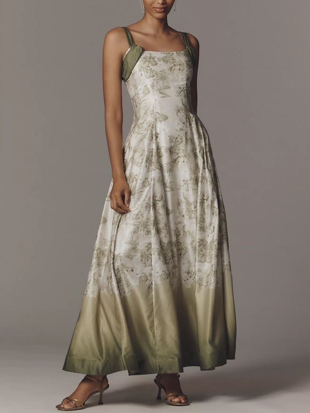 Aqua Blu Cotton Silk Delphine Maxi Dress